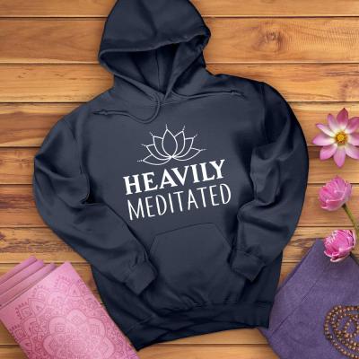 Men's Hooded Sweatshirt-Heavily Meditated Graphic Long Sleeve